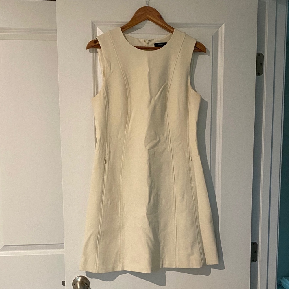 Theory Cream Sleeveless Mini Dress